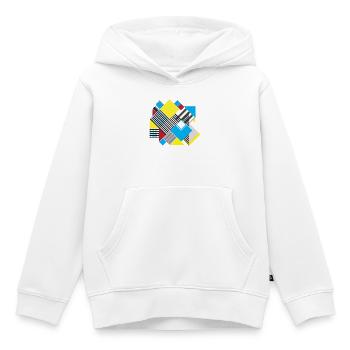 Geometrische Farbquadrat-Komposition - Kinder Premium Organic Hoodie - Weiß - Vorne - AI Model Kid Female (0cm)