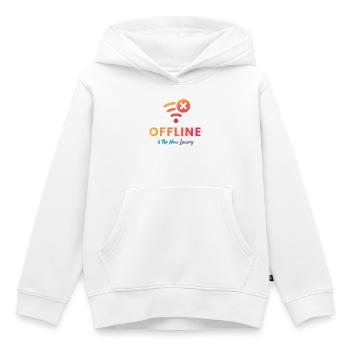 Le hors ligne, c’est le nouveau luxe - Sweat Premium à capuche enfant bio - blanc - Devant - AI Model Kid Female (0cm)