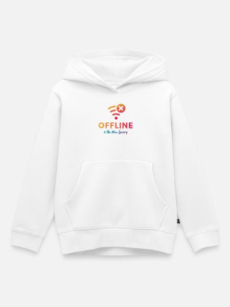 Offline Is The New Luxury - Kids Premium Organic Hoodie - white