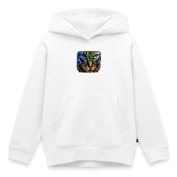 Regenbogenkatze Blick - Kinder Premium Organic Hoodie - Weiß - Vorne - AI Model Kid Female (0cm)