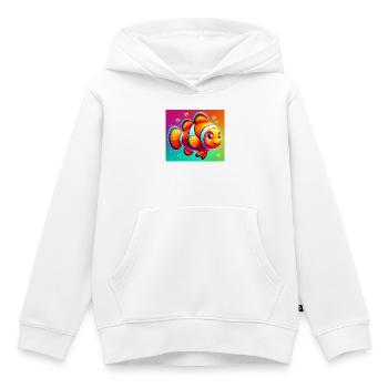Poisson-clown - Sweat Premium à capuche enfant bio - blanc - Devant - AI Model Kid Female (0cm)