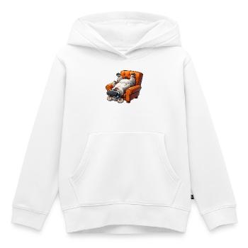 Hund mit VR Brille im Sessel - Kinder Premium Organic Hoodie - Weiß - Vorne - AI Model Kid Female (0cm)