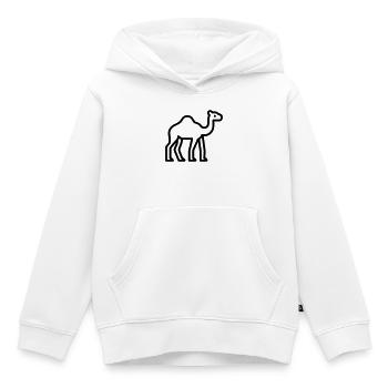 chameau - Sweat Premium à capuche enfant bio - blanc - Devant - AI Model Kid Female (0cm)