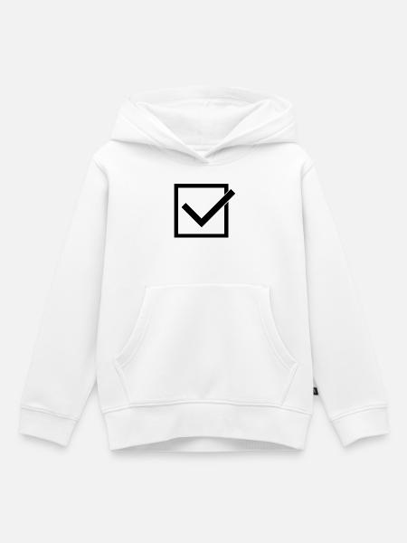 Check - Kinder Premium Organic Hoodie - Weiß