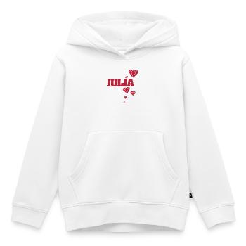 Geschenk für Julia - Kinder Premium Organic Hoodie - Weiß - Vorne - AI Model Kid Female (0cm)