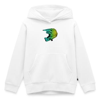 Casque VTT FullFace - Sculpté à la main et imprimable - Sweat Premium à capuche enfant bio - blanc - Devant - AI Model Kid Female (0cm)