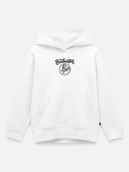 Badminton - Kinder Premium Organic Hoodie - Weiß