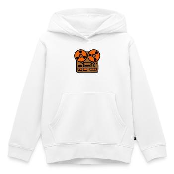 Podcast audio Studio magnétophone - Sweat Premium à capuche enfant bio - blanc - Devant - AI Model Kid Female (0cm)
