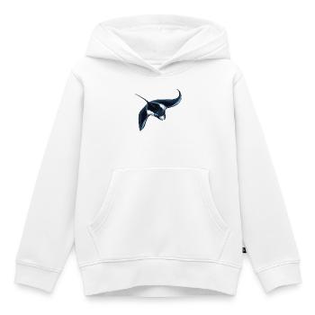 Raies Manta Raies - Sweat Premium à capuche enfant bio - blanc - Devant - AI Model Kid Female (0cm)
