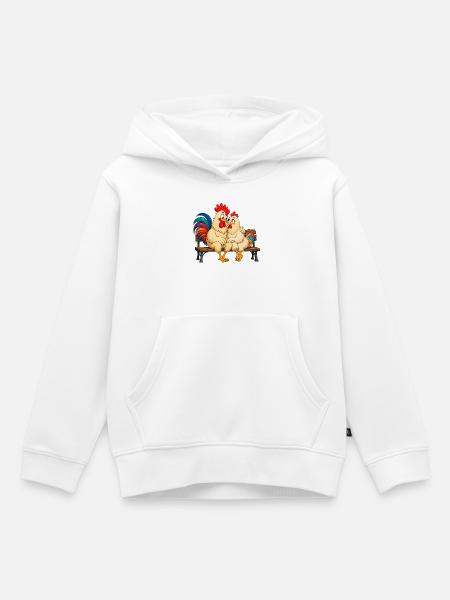 Hahn und Henne - Kinder Premium Organic Hoodie - Weiß