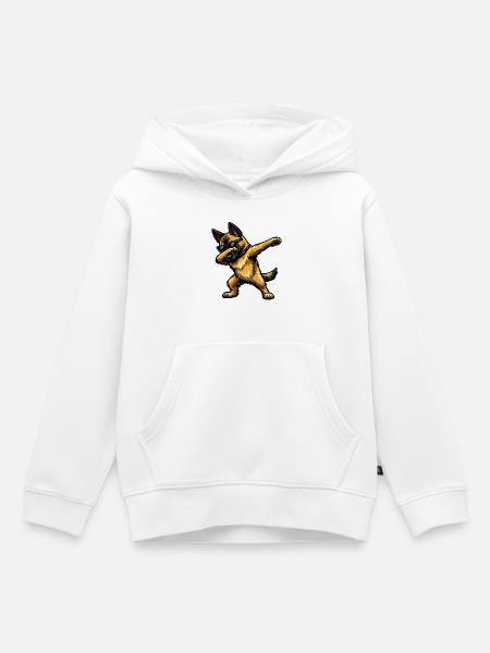 Dabbing Belgischer Schäferhund - Kinder Premium Organic Hoodie - Weiß