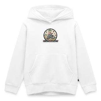 Still Sending It EMTB Senior Cyclist - Kids Premium Organic Hoodie - white - Front - AI Model Kid Female (0cm)