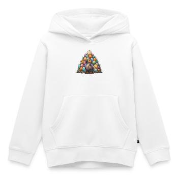 Bunter Dodo Eierhügel  - Kinder Premium Organic Hoodie - Weiß - Vorne - AI Model Kid Female (0cm)