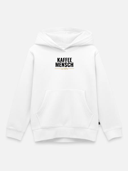 Kaffeemensch zu 100% - Kinder Premium Organic Hoodie - Weiß
