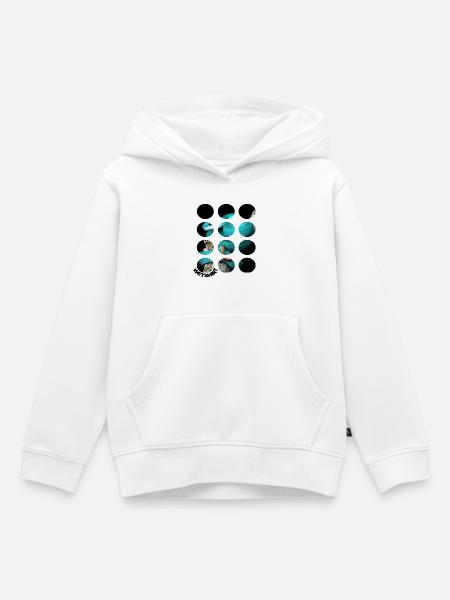 T-Shirt-Design mit serpentoptischem Effekt - Kinder Premium Organic Hoodie - Weiß