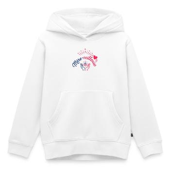 Mère-veilleuse Maman Merveilleuse Cadeau - Sweat Premium à capuche enfant bio - blanc - Devant - AI Model Kid Female (0cm)