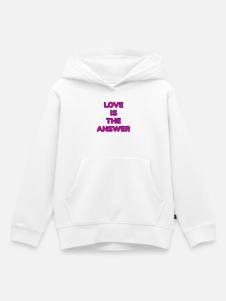 Liebe ist die Antwort Pink - Kinder Premium Organic Hoodie - Weiß