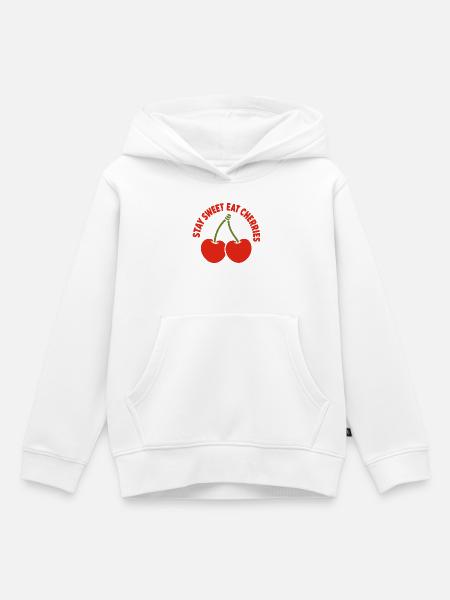 Cherry Duo Kreistypografie - Kinder Premium Organic Hoodie - Weiß