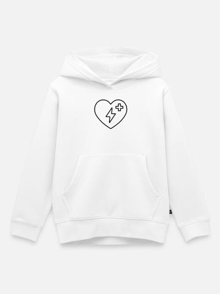 AED Herzpuls Medic Emblem - Kinder Premium Organic Hoodie - Weiß