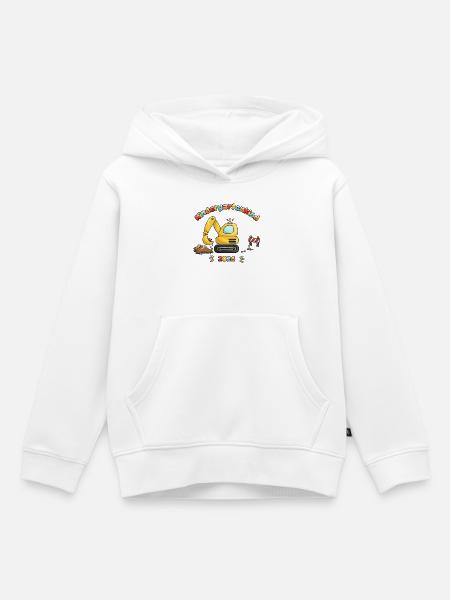 Kindergartenkind 2026 | Bagger Kinder - Kinder Premium Organic Hoodie - Weiß