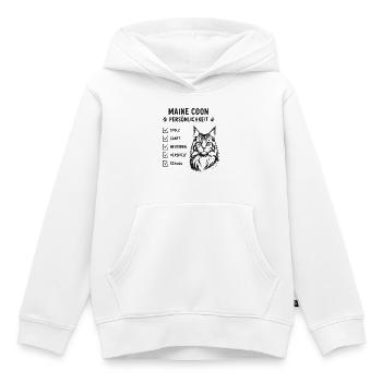 Maine Coon Persönlichkeit - Kinder Premium Organic Hoodie - Weiß - Vorne - AI Model Kid Female (0cm)