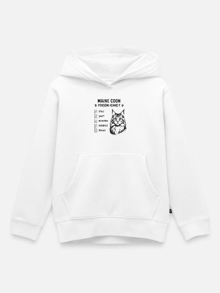 Maine Coon Persönlichkeit - Kinder Premium Organic Hoodie - Weiß