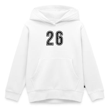 Symbole du chiffre 26 - Sweat Premium à capuche enfant bio - blanc - Devant - AI Model Kid Female (0cm)