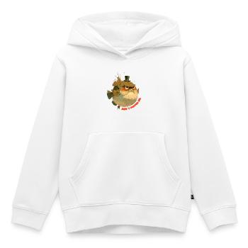 Grumpy puffer fish with top hat - Kids Premium Organic Hoodie - white - Front - AI Model Kid Female (0cm)