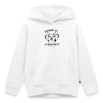 Zuhause ist Wo mein Corgi ist - Kinder Premium Organic Hoodie - Weiß - Vorne - AI Model Kid Female (0cm)