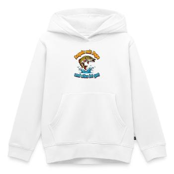Pêcher avec papa - Sweat Premium à capuche enfant bio - blanc - Devant - AI Model Kid Female (0cm)