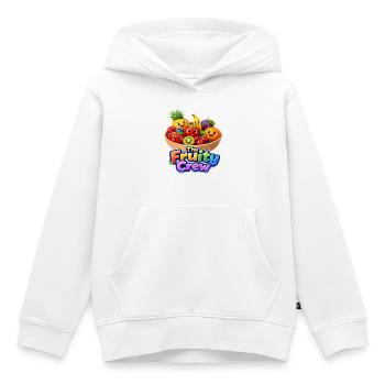 Le thème des fruits de The Fruity Crew - Sweat Premium à capuche enfant bio - blanc - Devant - AI Model Kid Female (0cm)