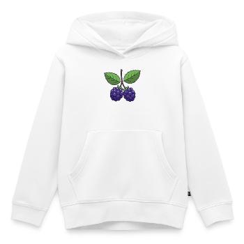 Costume de mûre Baies de Carnaval Violet - Sweat Premium à capuche enfant bio - blanc - Devant - AI Model Kid Female (0cm)