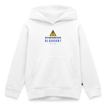 Gefahrstufe BlauGurt JiuJitsu - Kinder Premium Organic Hoodie - Weiß - Vorne - AI Model Kid Female (0cm)
