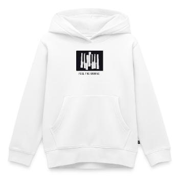 Feel the Groove – Conception moderne de piano - Sweat Premium à capuche enfant bio - blanc - Devant - AI Model Kid Female (0cm)