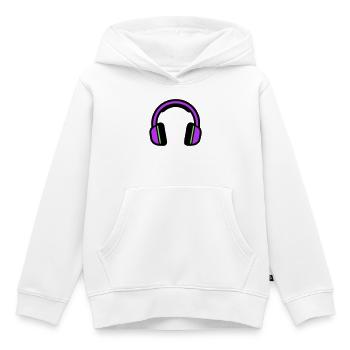 Silhouette musicale des écouteurs - Sweat Premium à capuche enfant bio - blanc - Devant - AI Model Kid Female (0cm)