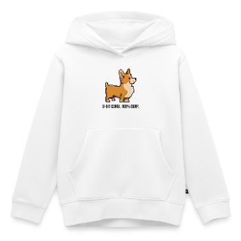 8-Bit Pixel Corgi T-Shirt - Kinder Premium Organic Hoodie - Weiß - Vorne - AI Model Kid Female (0cm)