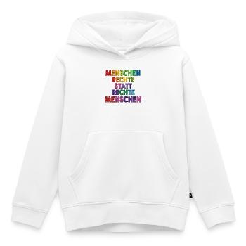 Menschenrechte statt rechte Menschen Statement - Kinder Premium Organic Hoodie - Weiß - Vorne - AI Model Kid Female (0cm)