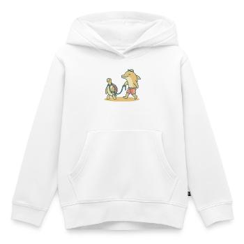 Delfin geht Gassi mit Schildkröte - Kinder Premium Organic Hoodie - Weiß - Vorne - AI Model Kid Female (0cm)
