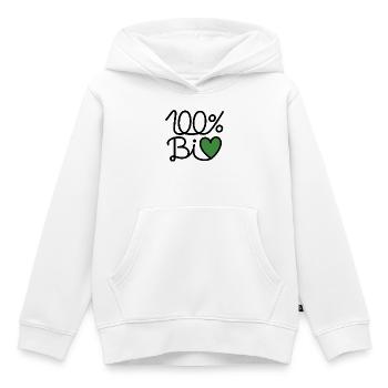 100% BiO – Grünes Herz Illustration - Kinder Premium Organic Hoodie - Weiß - Vorne - AI Model Kid Female (0cm)