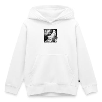 Geist über Bücher im Mondlicht - Kinder Premium Organic Hoodie - Weiß - Vorne - AI Model Kid Female (0cm)