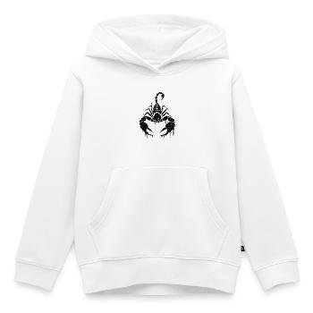 Skorpion-Schwarze Tinten-Silhouette - Kinder Premium Organic Hoodie - Weiß - Vorne - AI Model Kid Female (0cm)
