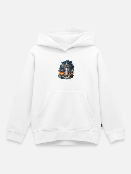 Leuchtturm - Kinder Premium Organic Hoodie - Weiß