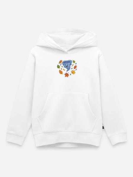 Baby-Tornado mit Blätterwirbel - Kinder Premium Organic Hoodie - Weiß