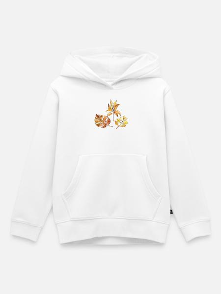 Blätter - Kinder Premium Organic Hoodie - Weiß