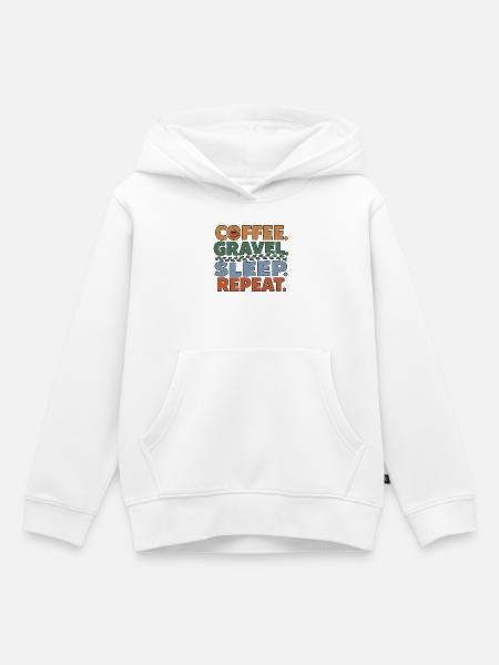 Coffee Gravel Sleep Repeat Ride - Kinder Premium Organic Hoodie - Weiß