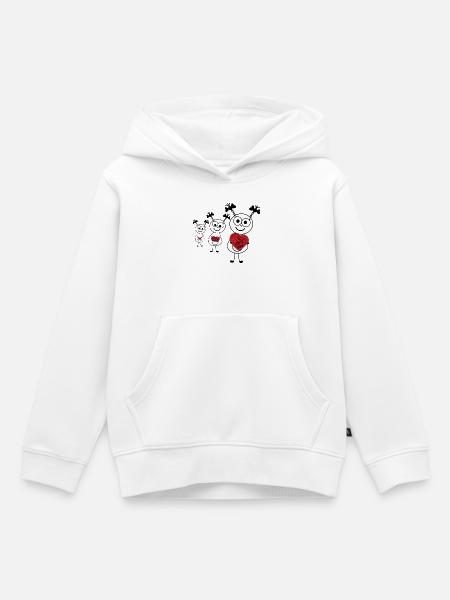 Herzensliebe Doodlefamilie - Kinder Premium Organic Hoodie - Weiß