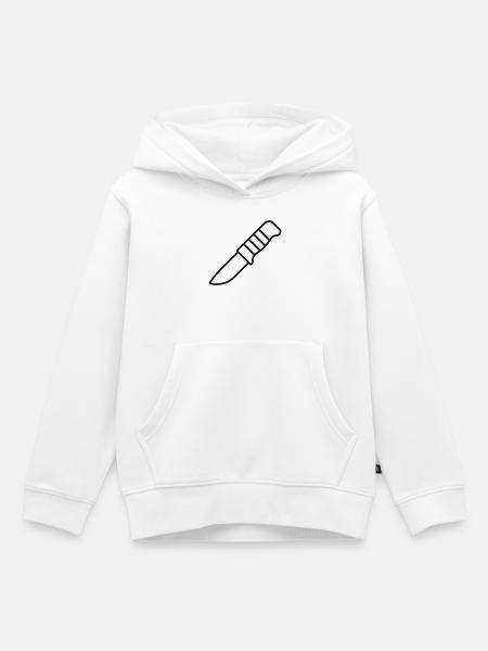 Jagdmesser-Linien-Symbol - Kinder Premium Organic Hoodie - Weiß