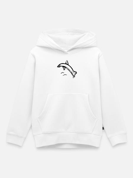 Delfin handgezeichnet - Kinder Premium Organic Hoodie - Weiß