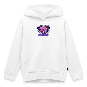 I am human - Kinder Premium Organic Hoodie - Weiß - Vorne - AI Model Kid Female (0cm)