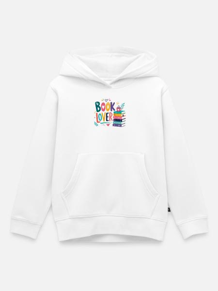 Buchliebhaber Farbenfroh - Kinder Premium Organic Hoodie - Weiß